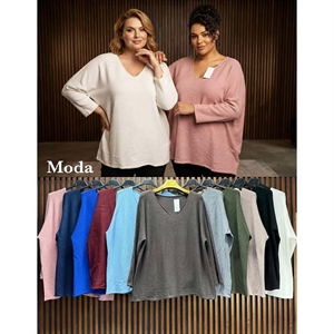 Sweter damski z dekoltem w serek