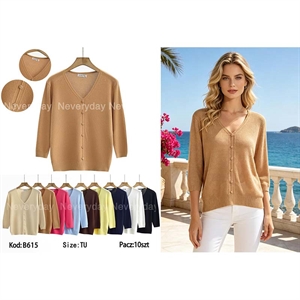 Sweter damski z dekoltem w serek