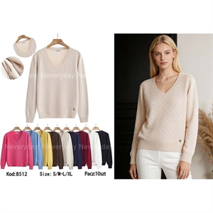 Sweter damski z dekoltem w serek  S/M-L/XL