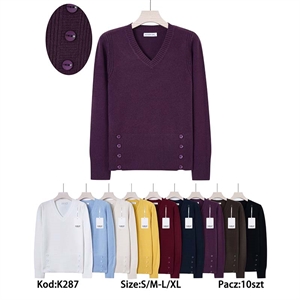 Sweter damski z dekoltem w serek  S/M-L/XL