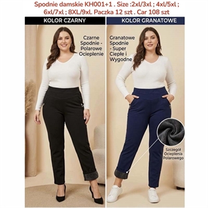Spodnie damskie ocieplane  2XL/3XL-8XL/9XL