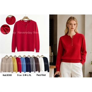 Sweter damski z dekoltem w serek  S/M-L/XL