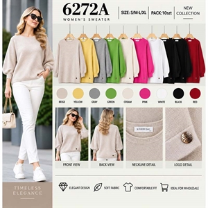 Sweter damski okrągły  S/M-L/XL