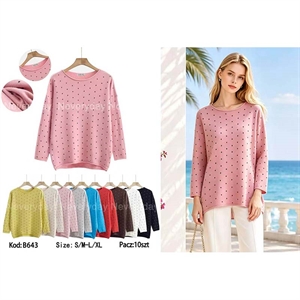 Sweter damski okrągły  S/M-L/XL