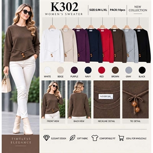 Sweter damski okrągły  S/M-L/XL