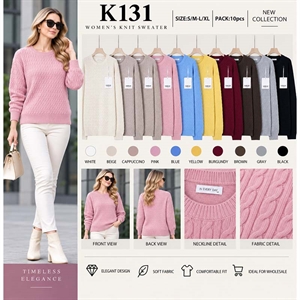 Sweter damski okrągły  S/M-L/XL