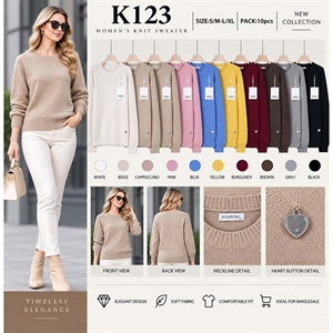 Sweter damski okrągły  S/M-L/XL