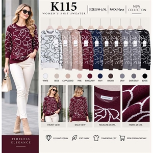 Sweter damski okrągły  S/M-L/XL