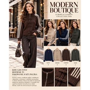 Sweter damski rozpinany na zamek