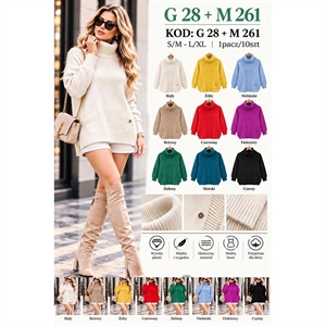 Sweter damski z golfem  S/M-L/XL