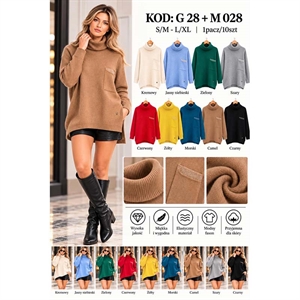 Sweter damski z golfem  S/M-L/XL