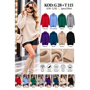 Sweter damski z golfem  S/M-L/XL