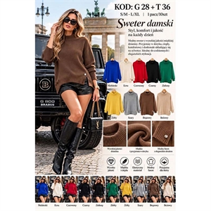 Sweter damski z golfem  S/M-L/XL