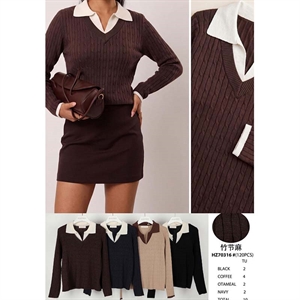 Sweter damski z dekoltem w serek