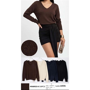 Sweter damski z dekoltem w serek