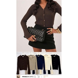 Sweter damski z dekoltem w serek