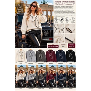 Sweter damski z dekoltem w serek