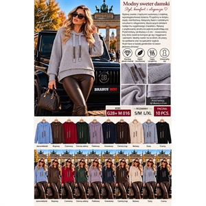 Sweter damski z kapturem  S/M-L/XL