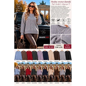 Sweter damski okrągły  S/M-L/XL