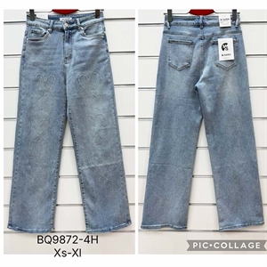 Jeansy szerokie nogawki  XS-XL