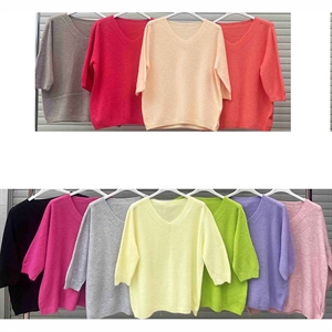 Sweter damski z dekoltem w serek