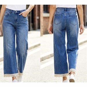 Jeansy szerokie nogawki  34-42