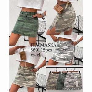 Spódnica jeansowa moro damska  XS-XL