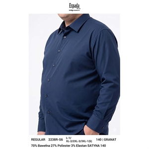 Koszula męska gładka z długim rękawem krój regular produkt Turecki  L-3XL