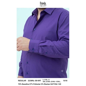Koszula męska gładka z długim rękawem krój regular produkt Turecki  L-3XL