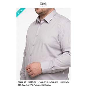 Koszula męska gładka z długim rękawem krój regular produkt Turecki  L-3XL