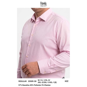 Koszula męska gładka z długim rękawem krój regular produkt Turecki  M-4XL