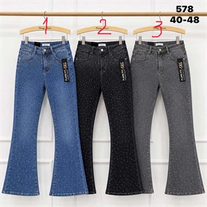 Jeansy dzwony z cekinami  40-48