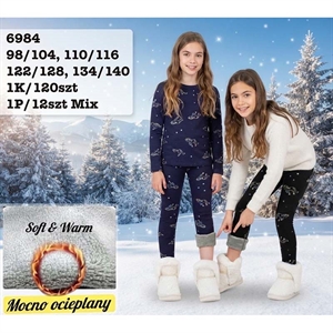 Legginsy dziewczęce ocieplane  98-140