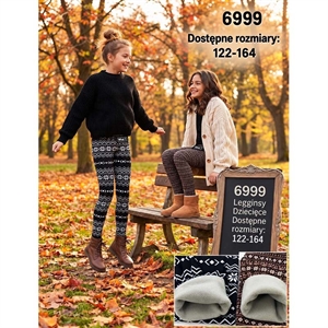 Legginsy dziewczęce ocieplane  122-164