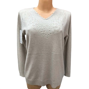 Sweter damski z dekoltem w serek M/L-XL/2XL