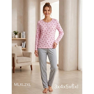 Piżama damska ocieplana  3XL-6XL