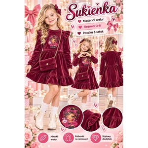 Sukienka dziewczęca  3-8 lat