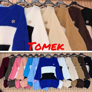 Sweter damski z dekoltem w serek