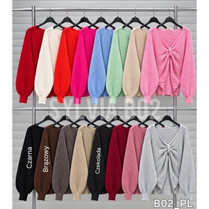 Sweter damski z dekoltem w serek