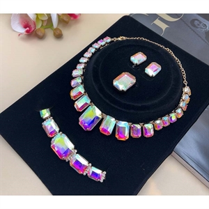 Komplet Naszyjnik + Kolczyki + Bransoletka + Pierścionek