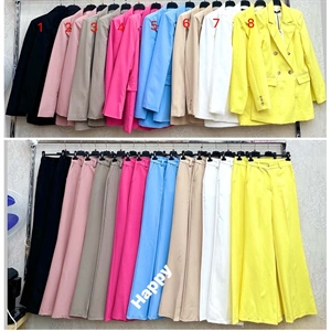 Komplet Marynarka + Spodnie szerokie nogawki produkt Włoski  S-XL