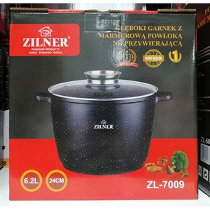 Głęboki garnek z marmurową powłoką nieprzywierającą