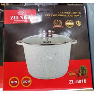 Głęboki garnek z marmurową powłoką nieprzywierającą