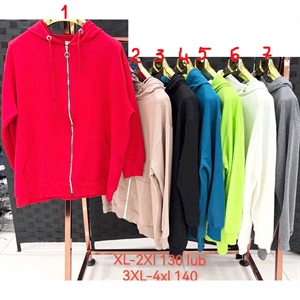 Bluza damska rozpinana na zamek z kapturem produkt Turecki  XL-2XL lub 3XL-4XL