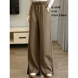 Spodnie dziewczęce z szerokimi nogawkami (4-12)