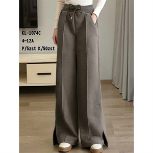 Spodnie dziewczęce z szerokimi nogawkami (4-12)