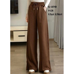 Spodnie dziewczęce z szerokimi nogawkami (4-12)