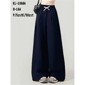 Spodnie dziewczęce z szerokimi nogawkami (8-16)