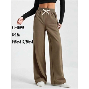 Spodnie dziewczęce z szerokimi nogawkami (8-16)
