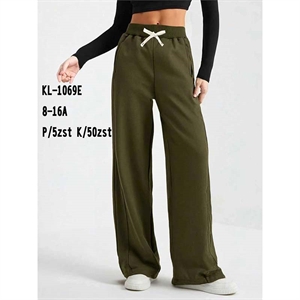 Spodnie dziewczęce z szerokimi nogawkami (8-16)